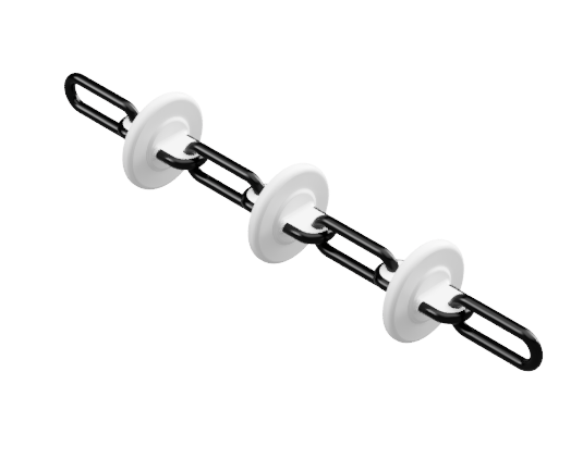 CHAIN DISK 60/43  Förderkette mit Scheiben 60/43 P71,5 E-Beschichtung Vollspritzung
