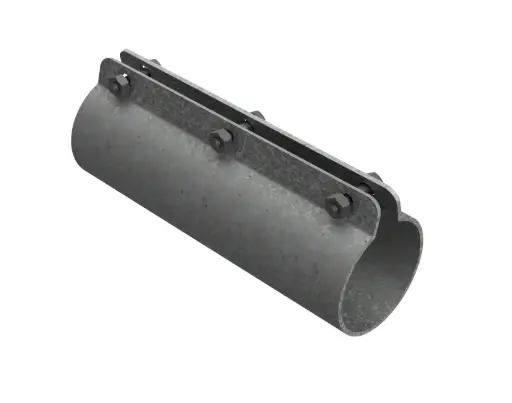 [1.05.03.021] T60mm 料管连接件 L-=200 T=1.2mm厚度，4孔，配4套热镀锌M8*20内六角螺栓和M8螺母 275g镀锌板