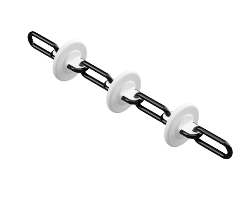 [1.05.02.011] CHAIN DISK 60/43  Förderkette mit Scheiben 60/43 P71,5 E-Beschichtung Vollspritzung